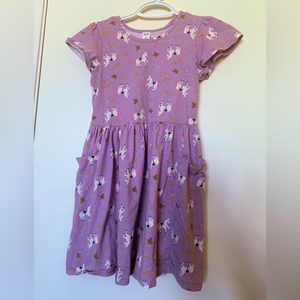 Girls Purple unicorn dress